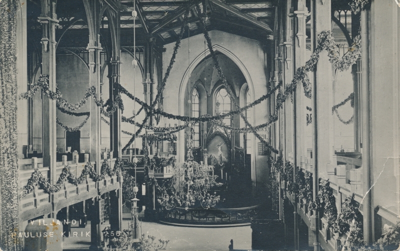 foto, Viljandi, Pauluse kirik, altar, u 1920, foto J. Riet