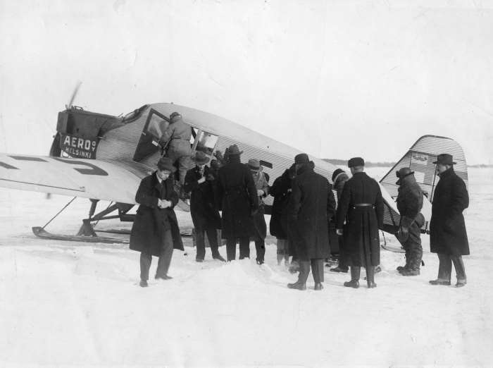 Estonian passengers of Aero Oy in winter 1926