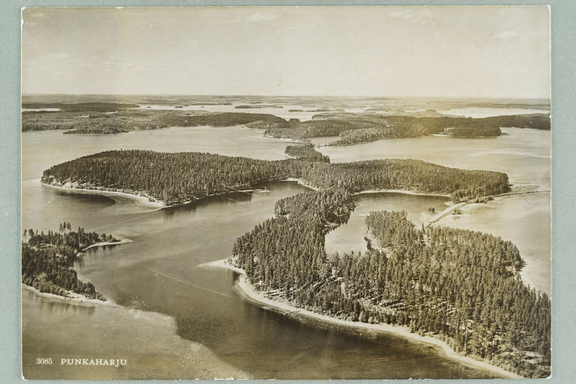 Air picture on Punkaharju towards the windmill