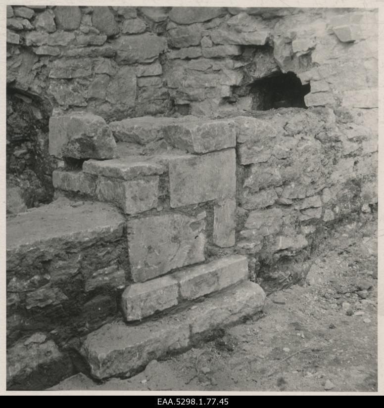 View of Padise monastery crossing to the lower part of the bible between later walls