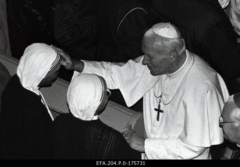Pope John Paul II in the Catholic Church of Tallinn.