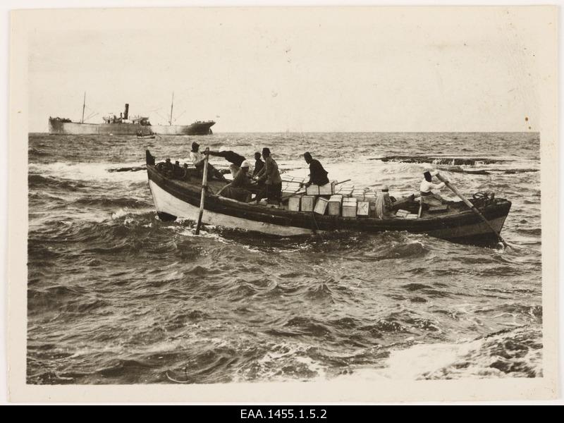 Freight transport to the ship at the sea of Yafo city