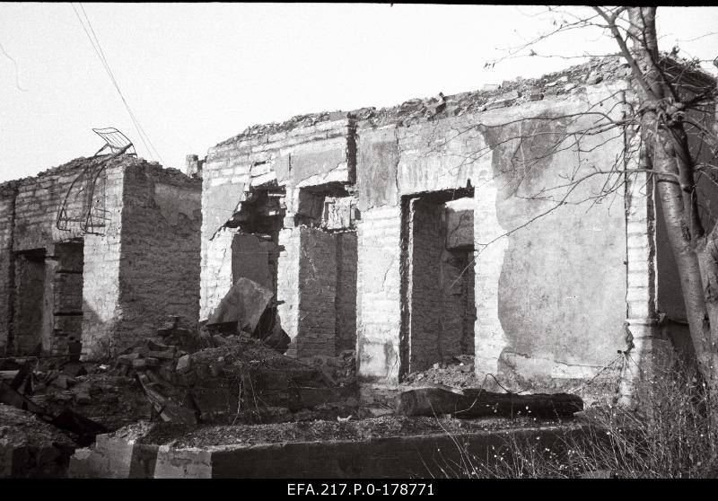 The ruins of the houses on Narva highway.