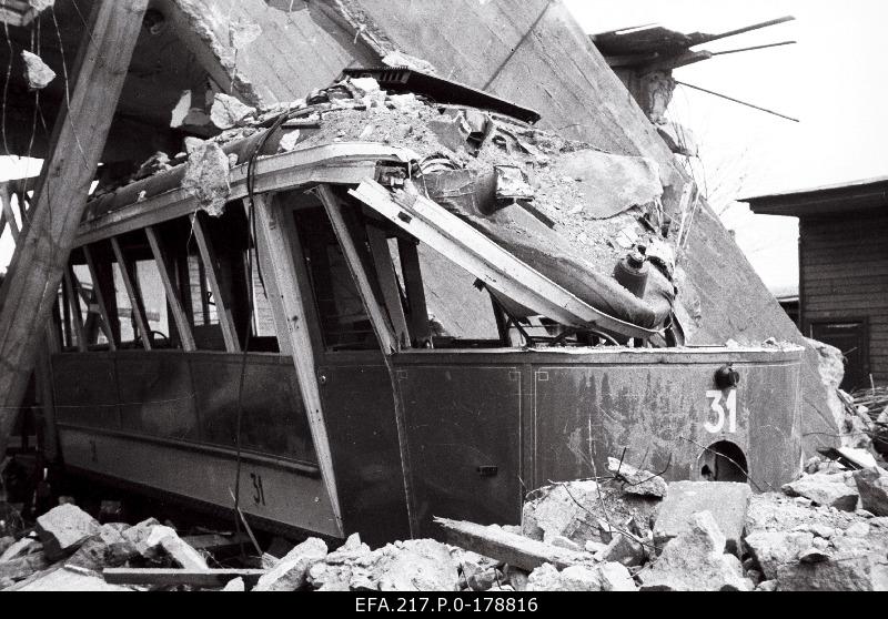 In ruins Tallinn tram shop.