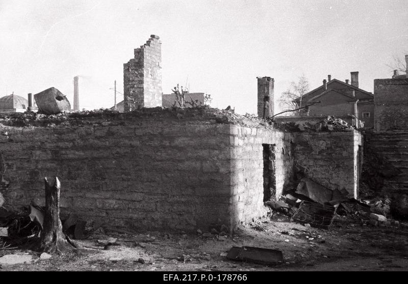 The ruins of the houses on Narva highway.