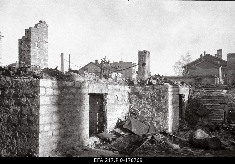 The ruins of the houses on Narva highway.