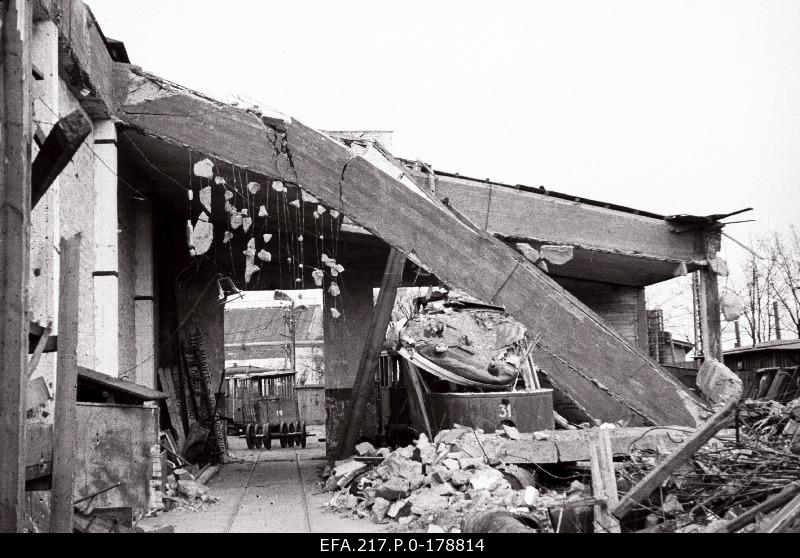 In ruins Tallinn tram shop.