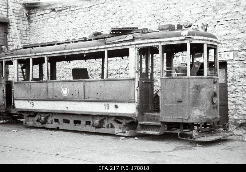 In ruins Tallinn tram shop.