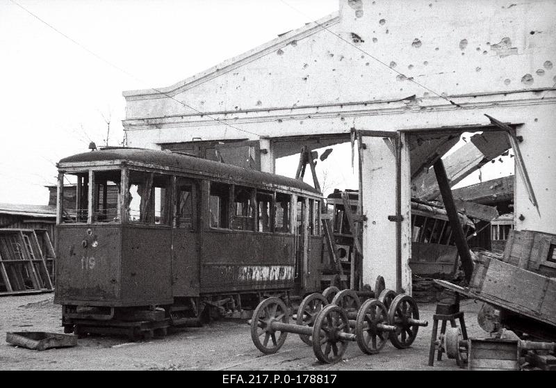 In ruins Tallinn tram shop.