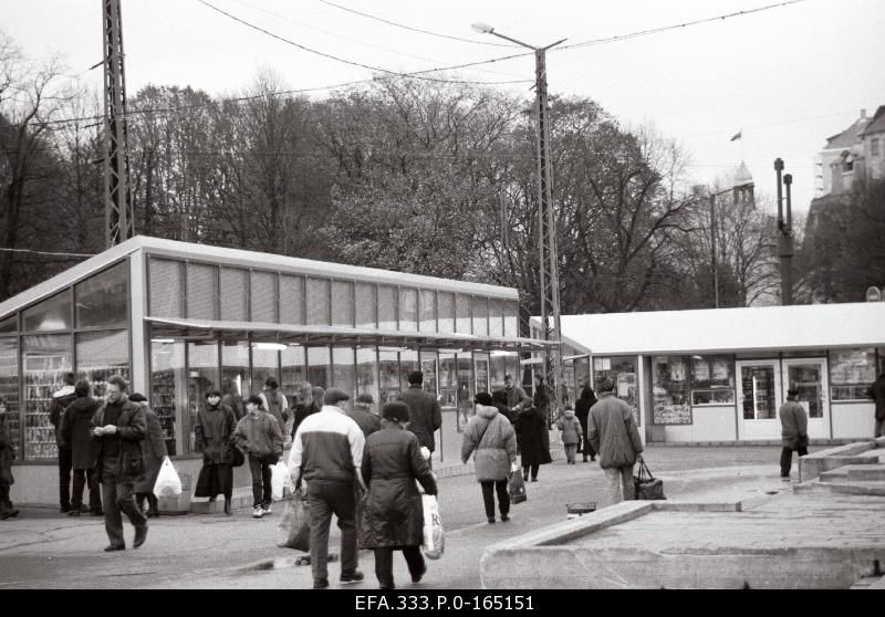 Salespavilions at the Baltic Station.