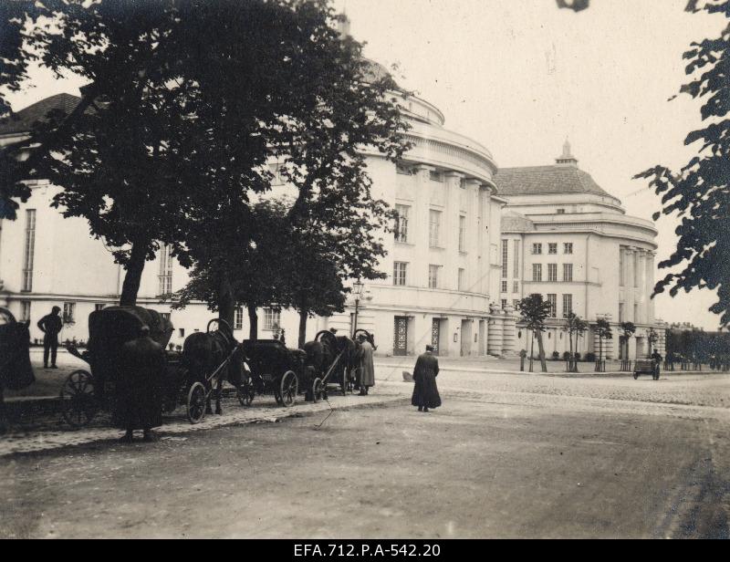 View of Estonia theatre and knock-on vehicles at the theatre.