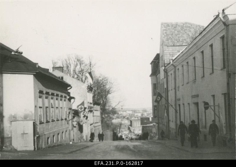 German occupation in Estonia. Garden Street flags in connection with the Day of Liberty transferred to February 21 (25th anniversary of the Republic of Estonia on February 24, 1943 a. ).