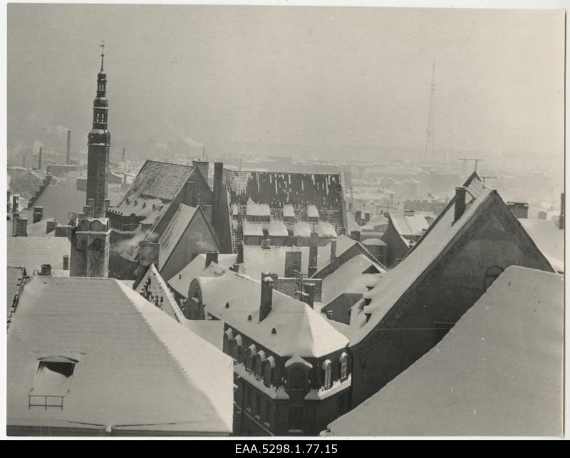 View from Toompea to Tallinn Old Town during winter