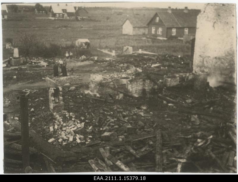 View of the ruins caused by fire in Rakvere