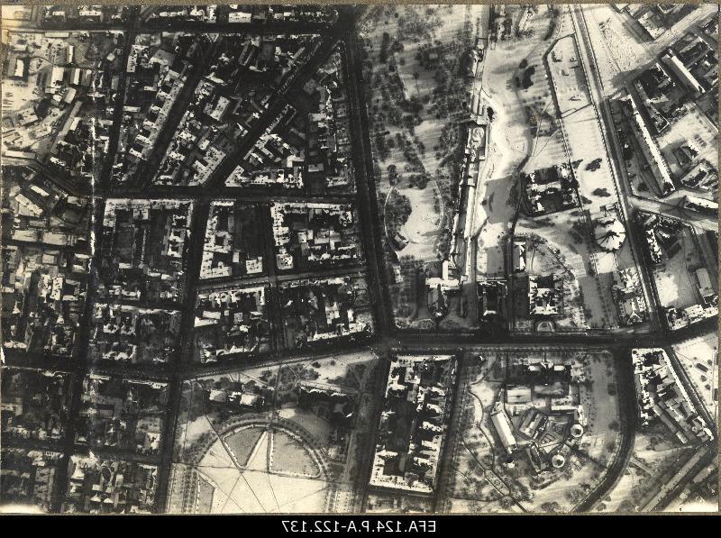 Aerofoto from the city centre of Riga, winter 1917.
