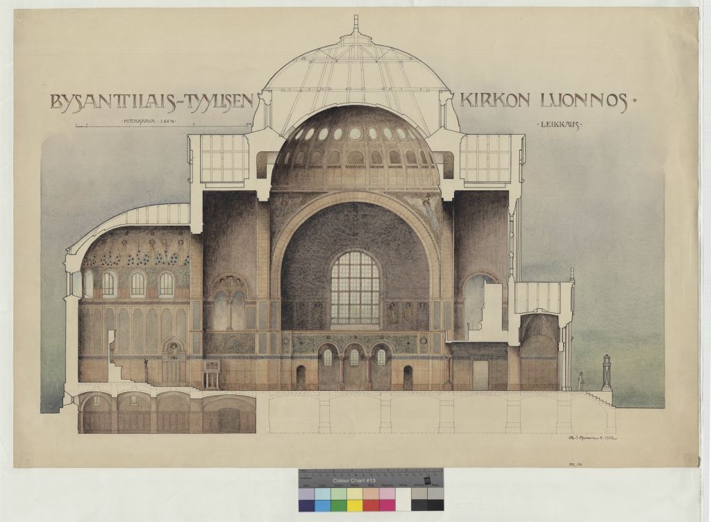 Byzantine-style church, measurement drawing