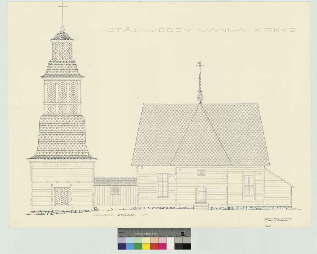 Old church of Petajävee, measurement drawing