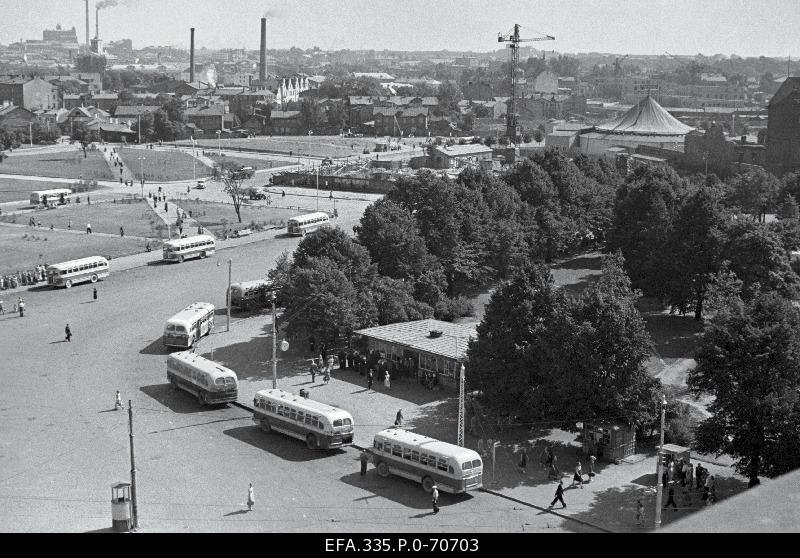 View Viru square from the fire extinguishing building tower to Viru square.