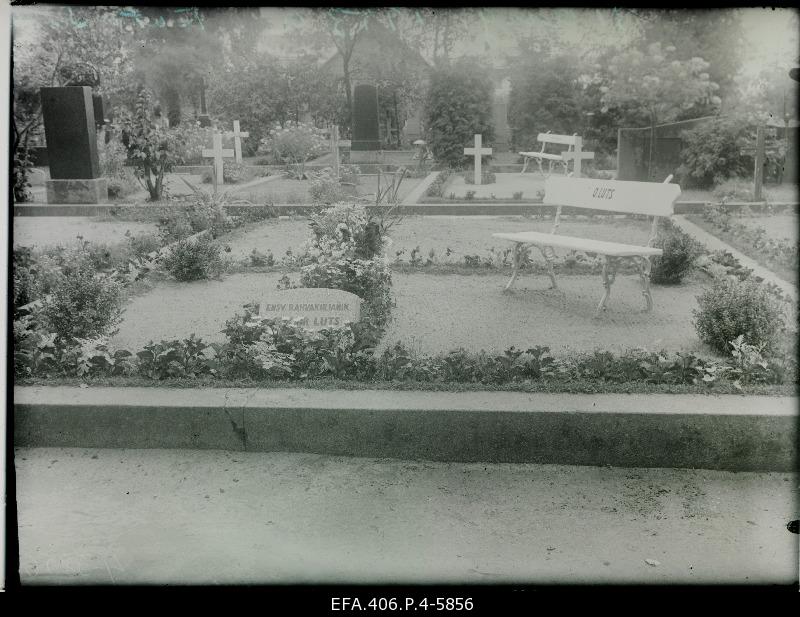 Maarja cemetery, at the forefront of the grave of writer Oskar Lutsu.