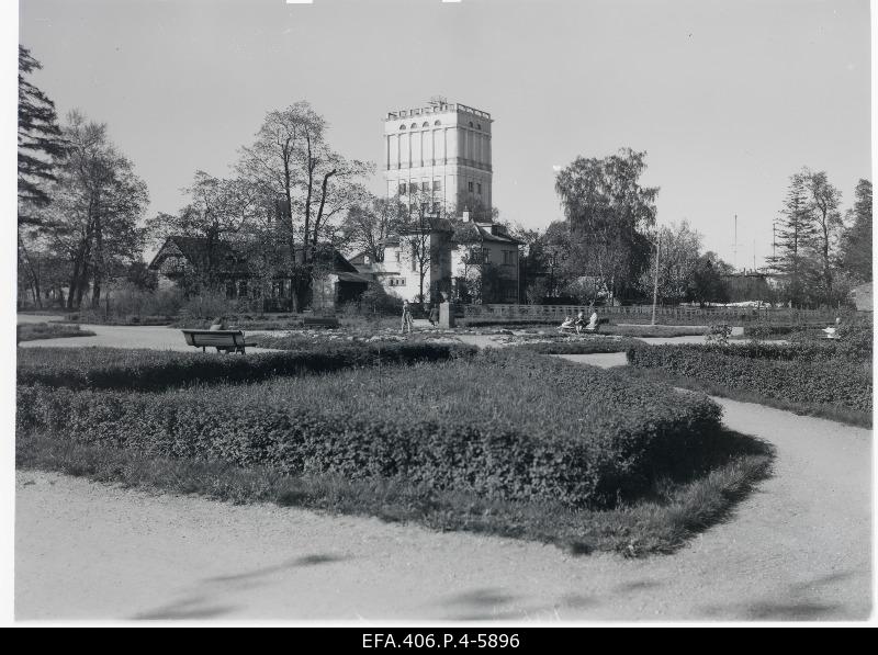 View of the water tower from Vanemuise Park.