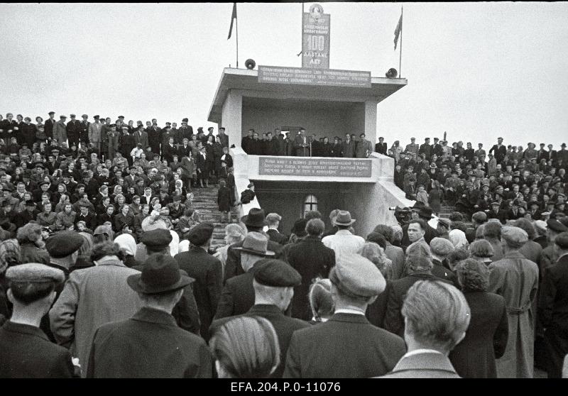Allied miiting in connection with the award of the Kreenholm Manufactur with the Order of Lenin.