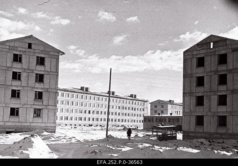 Construction of large blocks of apartments in Pelguranna.