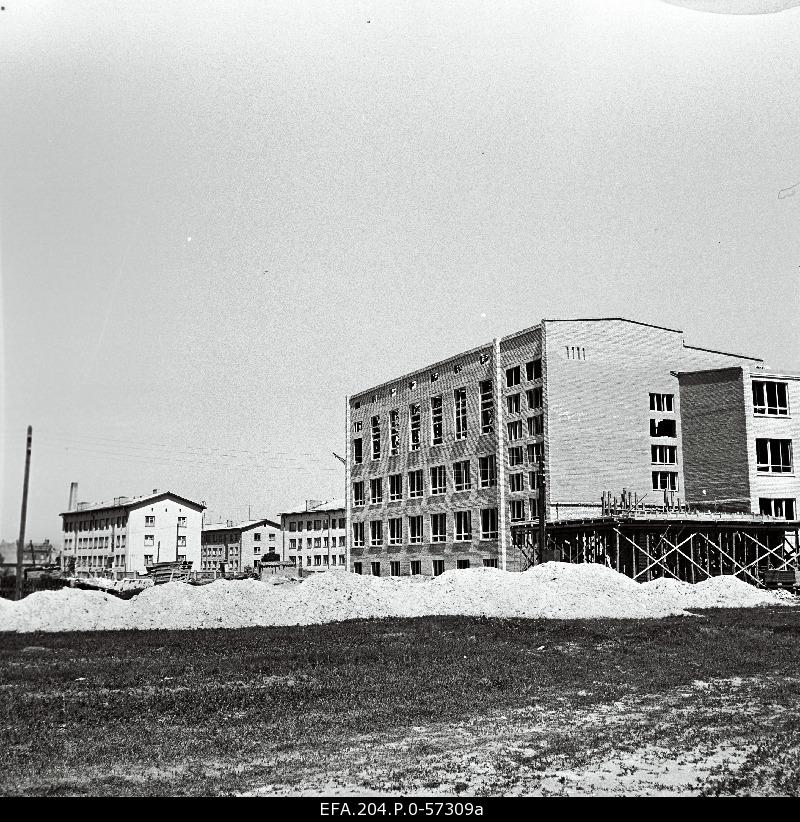 View of the construction of Haapsalu high school building.