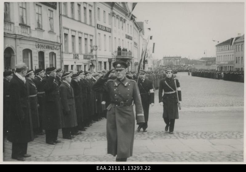 Celebration of the 20th anniversary of the Defence League Tartu Maleva in Tartu, unidentified junior Lieutenant to student organisations