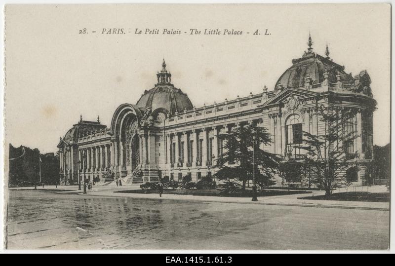 Photo postcard from Le Petit Palais front port on the right hand viewed