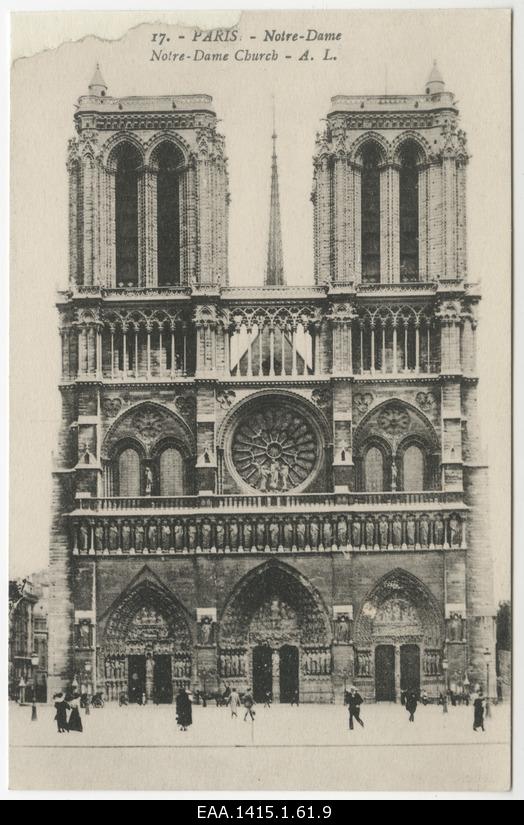 Photo postcard from the church of the Lady Mother of Paris