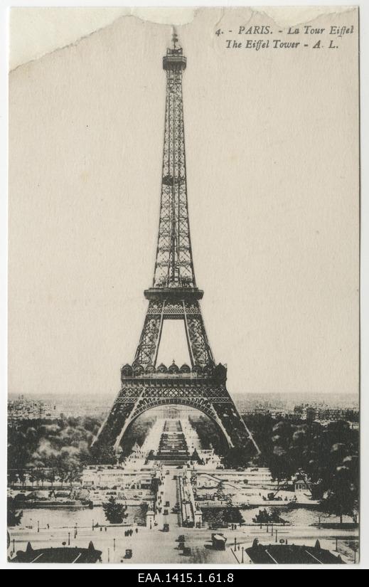 Photo postcard from Eiffel Tower