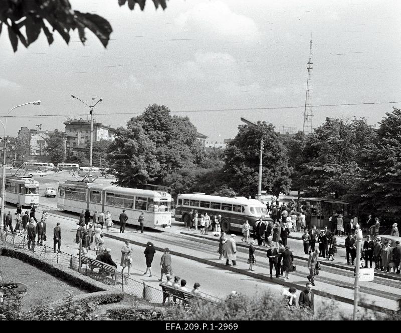 Tram stop at the Central Square.