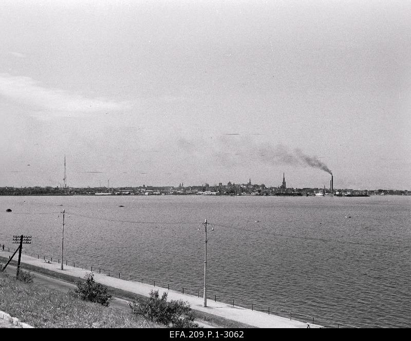 View of Tallinn by the sea.