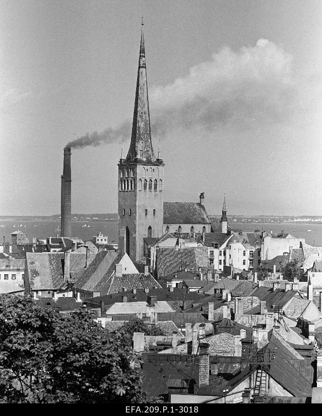 View of the Oleviste Church from Toompea.