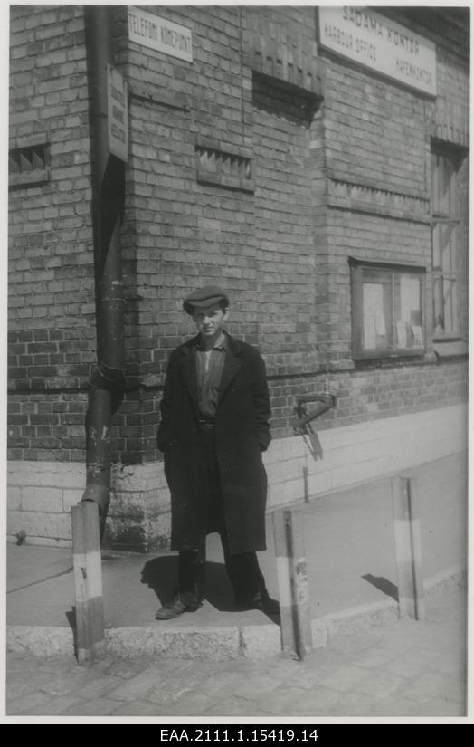 The man standing in front of the port office of Tallinn
