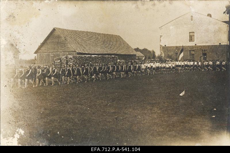 Athletes marching.