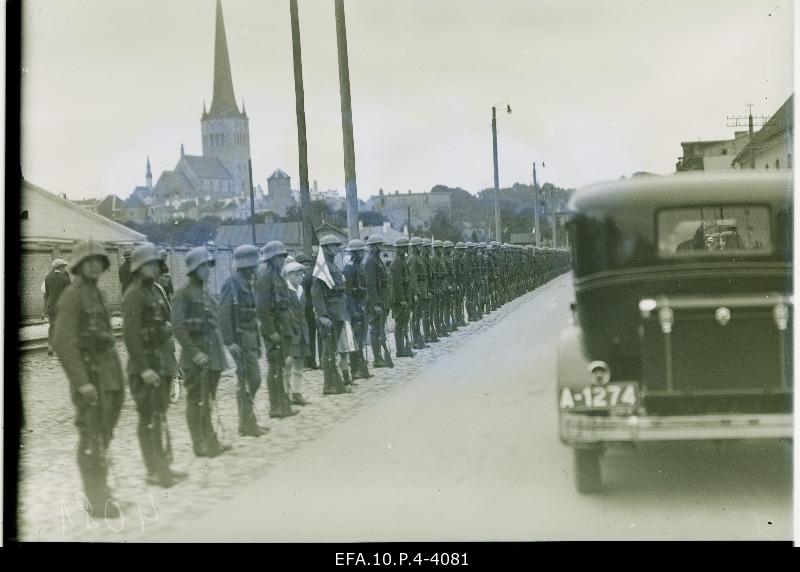 Honorary department in the port of Tallinn in the event of the arrival of the Polish President J. Moszieck in Tallinn.