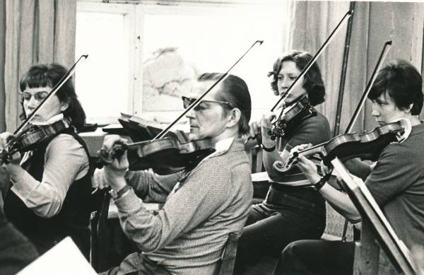 Teater Vanemuine; orkestriproov. Tartu, 1981.