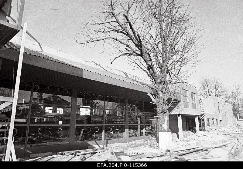 Construction works of the merchant hall.