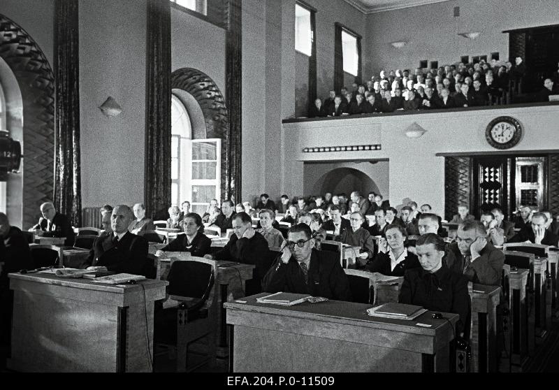 The third session of the fourth meeting of the Supreme Soviet of Estonia. View hall.