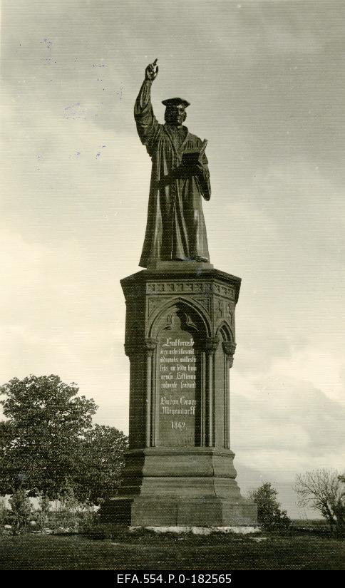 The German theologist, the initiator of the reformation, Martin Luther’s monument stage at the Keila Church Manor.