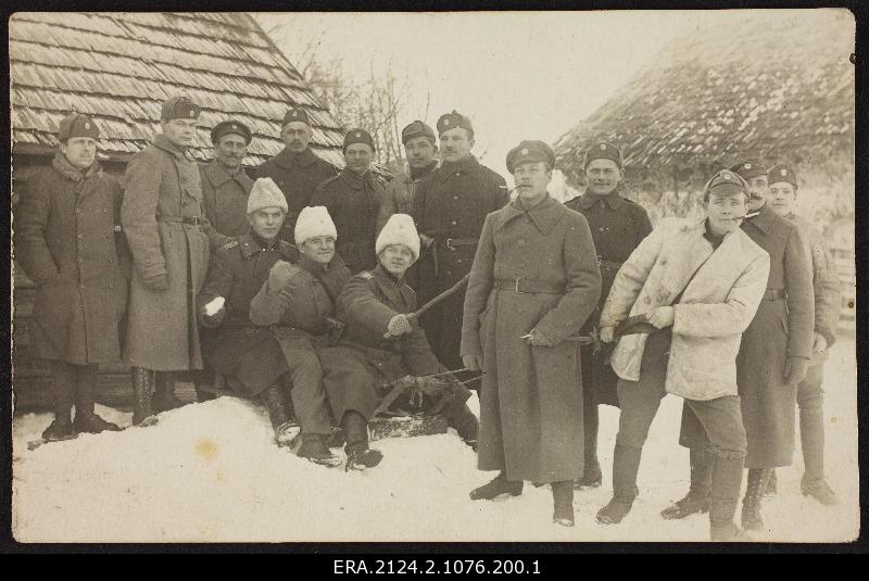[5. Foot knee?] 10th Dish Military Group Photo in winter [Laura?] In the village