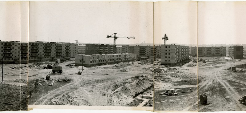 Mustamäe elamurajoon: panoraamvaade ehitustandrile Akadeemia tee, Vilde tee ja Ehitajate tee vahelisel alal