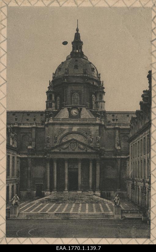 La Sorbonne University cable in Paris, postcard