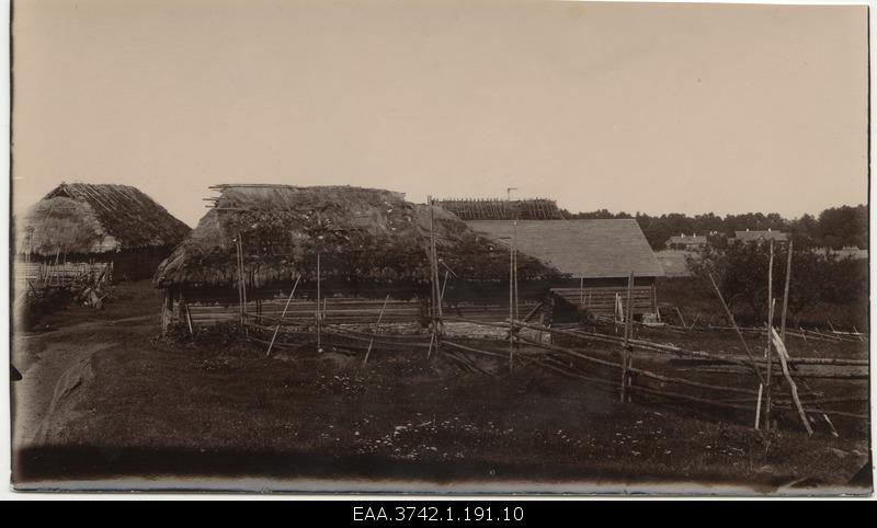 Farm buildings with broken shoulder roof
