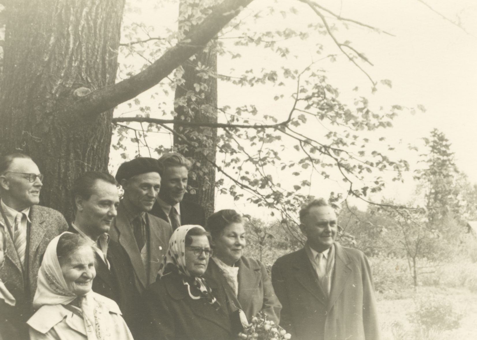Olga Wulff, Hilda Kärner, Aimi Mouse, Erni Mouse, Rudolf Sirge, Heino Kärner Jaan Kärner's birthplace 27. V 1961. a