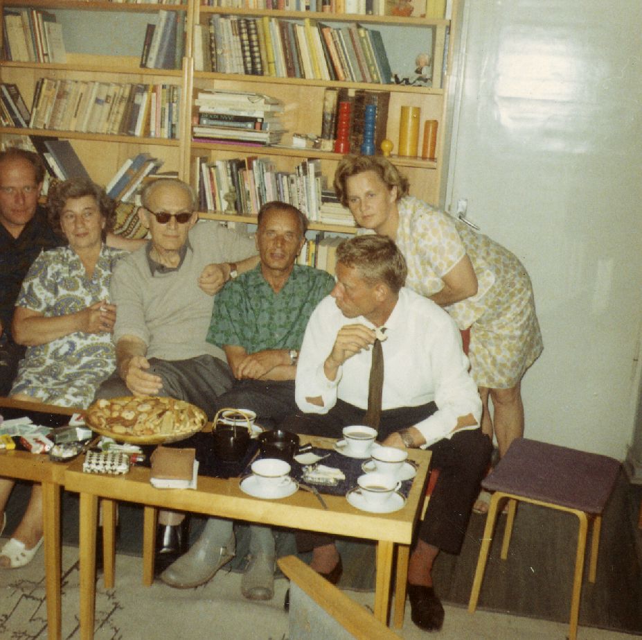 From the left: Jaan Kross, Kersti Merilaas, August Sang, Paul Rummo, Uno Laht, Ellen Niit 30.07.1968