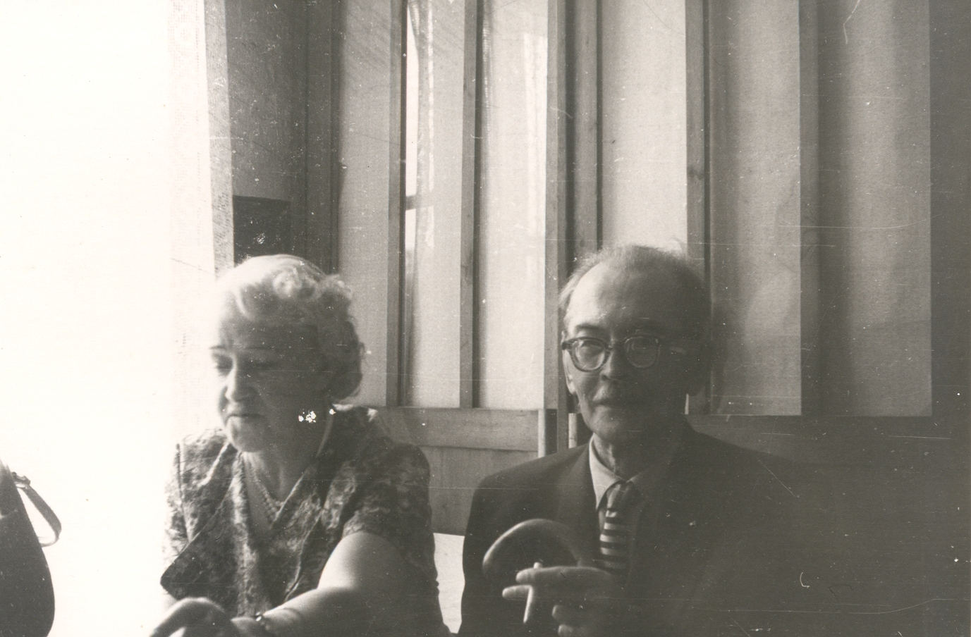 Elo and Friedebert in Tugla, Ahja High School Teacher Room in 1963.