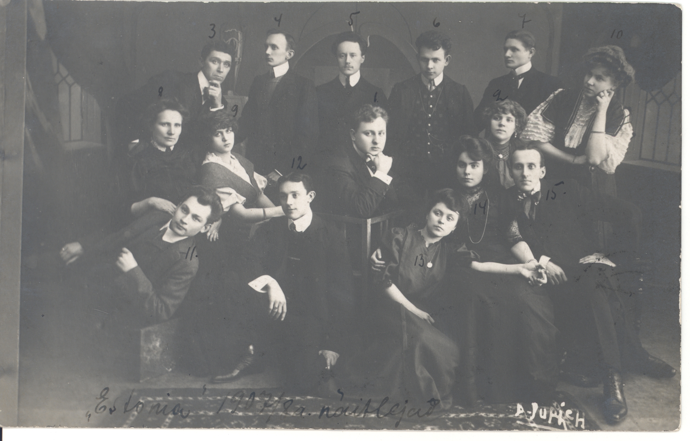 Estonian theatre actors 1907/1908. A.
