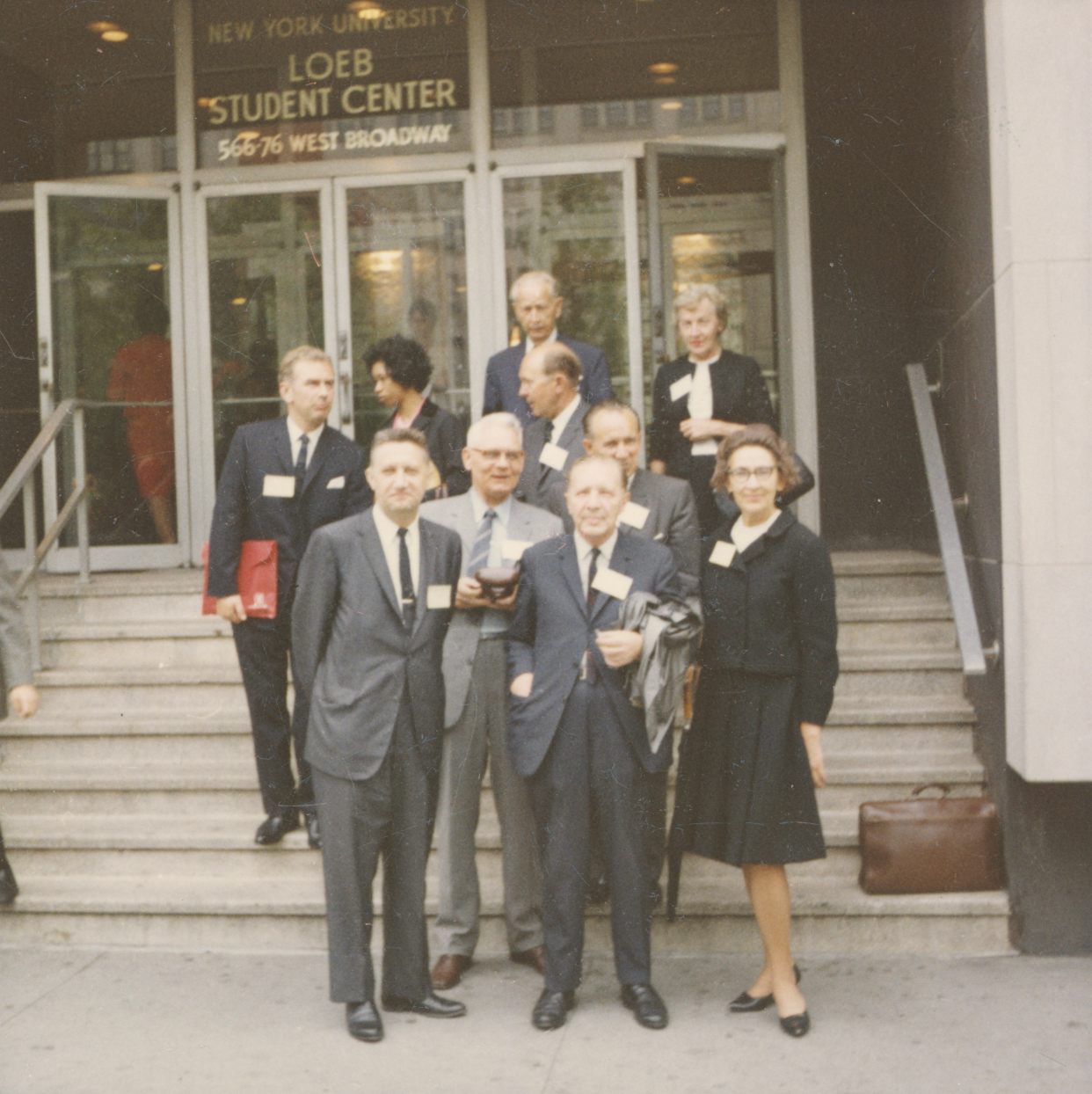 Ants Oras, Karl Ast-Rumor, Leili Ast and others at the University of New York stairs in 1965